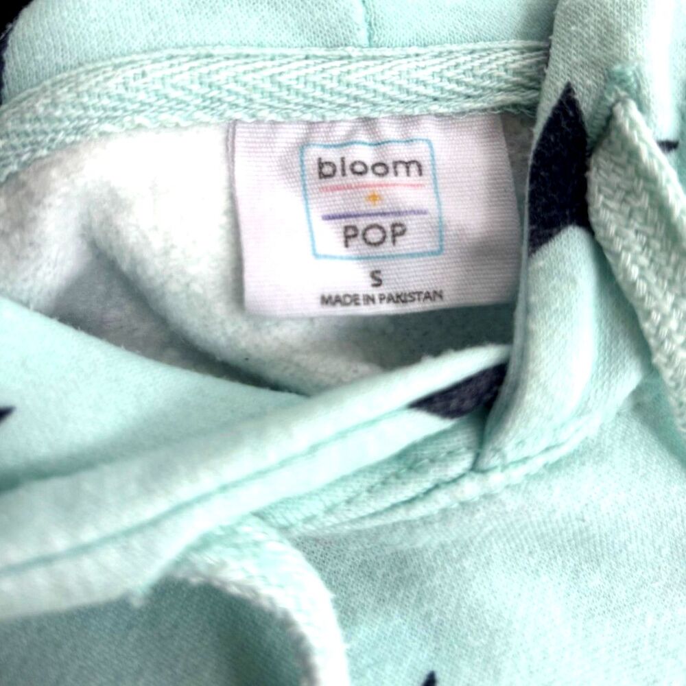 Bloom & Pop Star Print Cropped Hoodie Small | Y2K Soft Girl Preppy - Picture 4 of 5